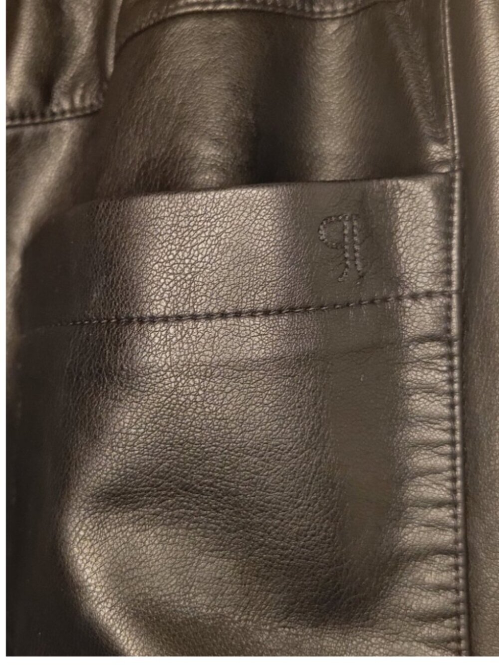 PILCRO Anthropologie Izzie Relaxed Pull-On BlackBarrel Pants Faux Leather Size M - Picture 7 of 13